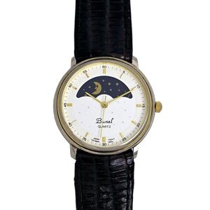 Bunel Quartz Day Night Moon Indicator Ladies Vintage 1990s Wrist Watch